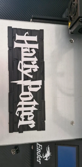 Logo Harry Potter con Pared Impreso en 3D