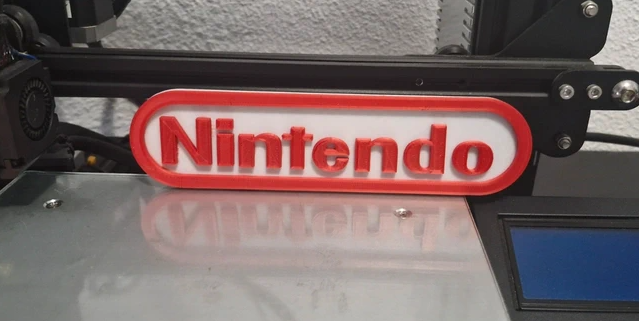 Log Nintendo impreso 3D