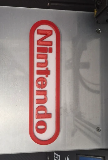 Log Nintendo impreso 3D