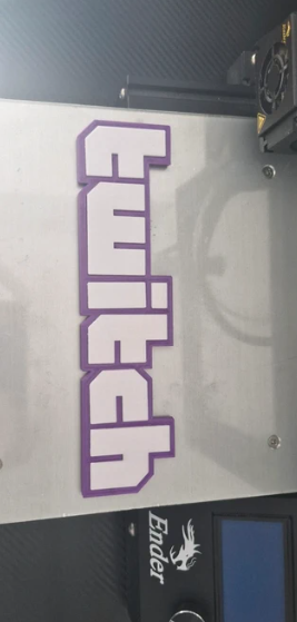 Logo Twitch Impreso 3D